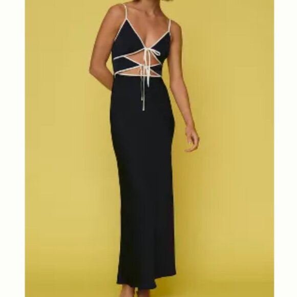 Brand New MISHA Ramira V-Neck Cutout Midi Dress - Picture 12 of 12